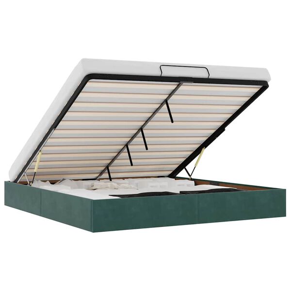 vidaXL Cadru de pat otoman fără saltea Verde închis 180x200 cm catifea