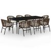 vidaXL Set de mobilier pentru grădină, 9 piese, maro