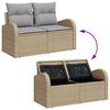vidaXL Set de canapele pentru grădină cu pernă 7 pcs Bej Poli Rattan