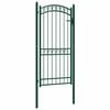 vidaXL Poartă de gard EMMEN cu v&acirc;rf arcuit, oțel, verde, 100x136 cm