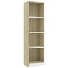 vidaXL Bibliotecă cu 4 rafturi, alb/stejar sonoma, 40x24x142 cm, lemn