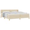 vidaXL Pat cu arcuri cu saltea cu headboard Crem 200 x 200 cm țesătură