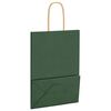 vidaXL Pungi de h&acirc;rtie 250 buc cu m&acirc;nere verde 15x8x21 cm