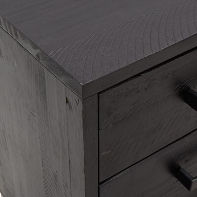 vidaXL Noptiere, 2 buc., negru, 40x30x55 cm, lemn masiv de pin
