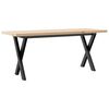 vidaXL Masă de cafea, cadru X, 110x40x45,5 cm, lemn masiv pin și Oţel