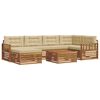 vidaXL Set de canapele de exterior cu pernă 7 pcs Natural și Bej