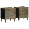 vidaXL Noptiere 2 buc Gri deschis 40x33x46 cm Lemn masiv de mango