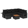 vidaXL Set mobilier de grădină cu perne, 8 piese, negru, poliratan
