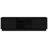 vidaXL Comodă TV, negru, 140x35x40 cm, lemn masiv de pin