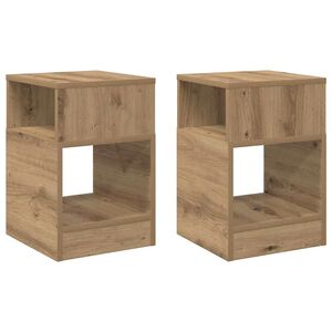 vidaXL Masă laterală 2 pcs Stejar Artizanal 30,5 x 30 x 45 cm