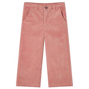 Pantaloni pentru copii din velur, roz antichizat, 92