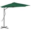 vidaXL Umbrelă soare de exterior cu st&acirc;lp din oțel, verde, 300 cm