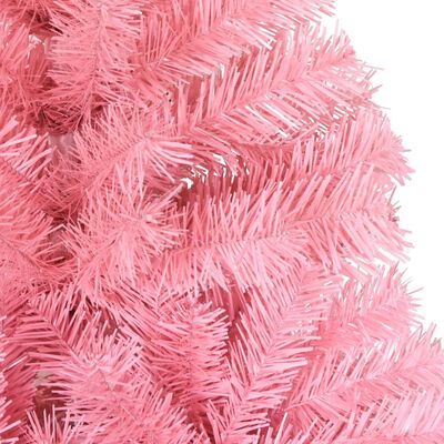 vidaXL Brad de Crăciun artificial cu suport, roz, 240 cm, PVC