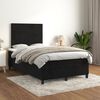 vidaXL Pat box spring cu saltea, negru, 120x190 cm, catifea