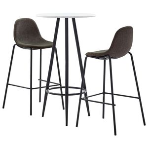 vidaXL Set de bar, 3 piese, gri &icirc;nchis, material textil