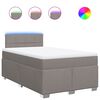 vidaXL Pat box spring cu saltea, taupe, 120x190 cm material textil