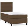vidaXL Pat box spring cu saltea, maro &icirc;nchis, 90x190 cm, textil