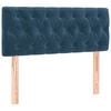 vidaXL Pat box spring cu saltea, albastru &icirc;nchis, 90x200 cm, catifea