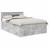 vidaXL Cadru de pat Gri din beton 150 x 200 cm Lemn prelucrat