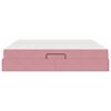 vidaXL Pat cu saltea și spațiu de depozitare Roz 200 x 200 cm Catifea