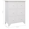 vidaXL Dulap lateral, 6 sertare, alb, 60x30x75 cm, lemn de paulownia