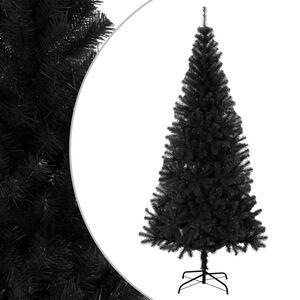 vidaXL Pom de Crăciun artificial cu suport, negru, 240 cm, PVC
