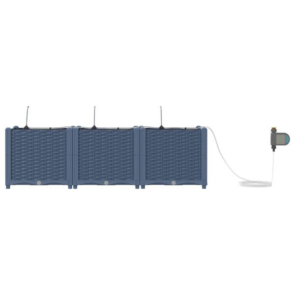 vidaXL Vază pentru Grădină 3 pcs Gri 120 x 40 x 37,5 cm Plastic