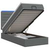 vidaXL Pat Ottoman cu Saltea și LED Gri &icirc;nchis 100 x 200 cm Țesătură