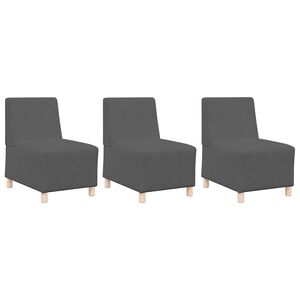 vidaXL Unitate Sofa Modulară Fără Brațe 3 pcs Gri &icirc;nchis