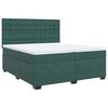 vidaXL Pat box spring cu saltea, verde &icirc;nchis, 200x200 cm, catifea