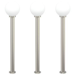 vidaXL St&acirc;lpi iluminatori 3 buc 120 cm oțel inoxidabil IP44