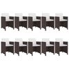 vidaXL Set mobilier de exterior cu perne, 11 piese, maro, poliratan