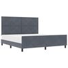 vidaXL Pat cu arcuri cu headboard Gri &icirc;nchis 180 x 200 cm Catifea