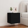 vidaXL Comodă TV de perete cu lumini LED, negru, 40,5x35x40 cm