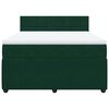 vidaXL Pat box spring cu saltea, verde &icirc;nchis, 140x190 cm, catifea