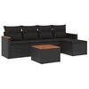 vidaXL Set mobilier de grădină cu perne, 6 piese, negru, poliratan