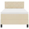 vidaXL Pat cu arcuri cu saltea cu headboard Crem 90 x 200 cm țesătură