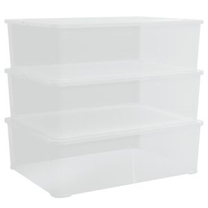 vidaXL Cutii de depozitare din plastic, 3 buc., 25 L, stivuibile