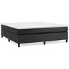 vidaXL Pat box spring cu saltea, negru, 160x200 cm, piele ecologică