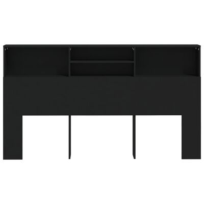 vidaXL Tăblie de pat cu dulap, negru, 180x19x103,5 cm