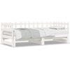 vidaXL Pat de zi extensibil, alb, 2x(90x190) cm, lemn masiv de pin