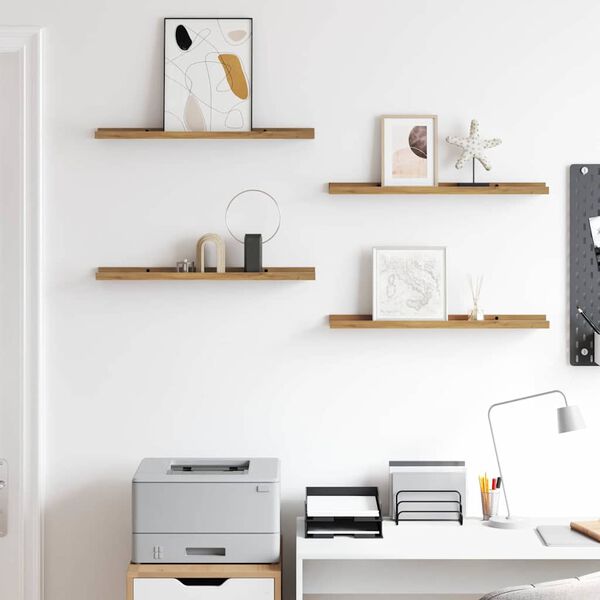 vidaXL Raft de perete cu raft 4 pcs Maro 60 x 9 x 3 cm Lemn compozit