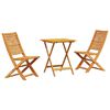 vidaXL Set Bistro Pliabil 3 buc. Maro Lemn Solid de Acacia