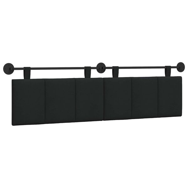 vidaXL Cap de pat suspendat Pe perete Negru 190 x 55 x 5 cm țesătură