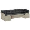vidaXL Set de canapele pentru grădină 7 pcs Gri deschis Poli Rattan