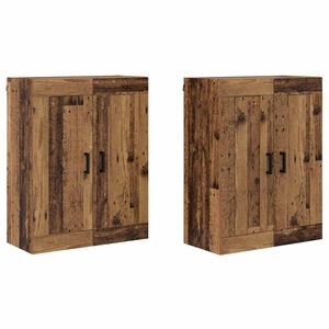 vidaXL Cabinet suspendat Pe perete 2 pcs Lemn vechi 69,5 x 34 x 90 cm