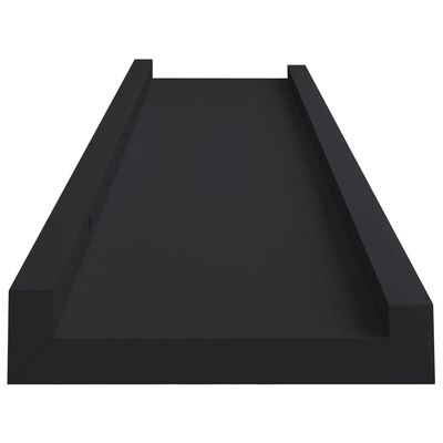 vidaXL Rafturi rame foto cu bordură, 2 buc., negru, 60 x 9 x 3 cm, MDF