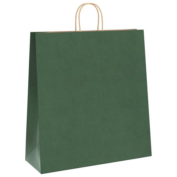 vidaXL Saci de h&acirc;rtie 50 buc cu m&acirc;nere verde 45x17x48 cm
