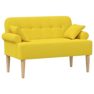 vidaXL Canapea cu capitonaj butonat Galben deschis 120 x 65 x 79 cm