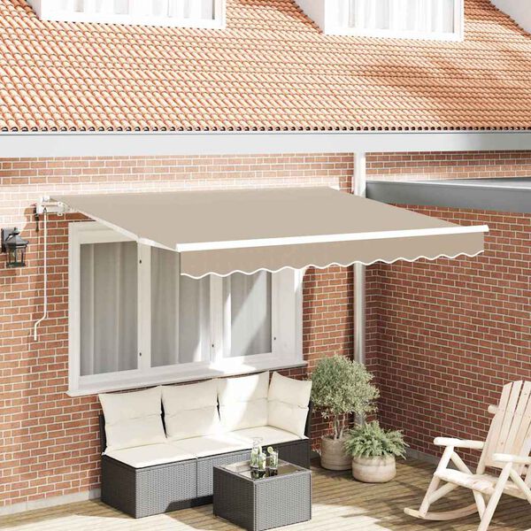 vidaXL Cortina Retractabilă Bej 300 x 200 cm țesătură